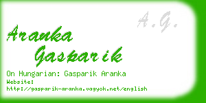 aranka gasparik business card